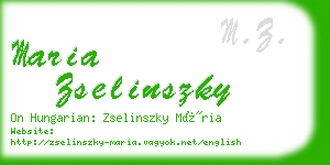 maria zselinszky business card